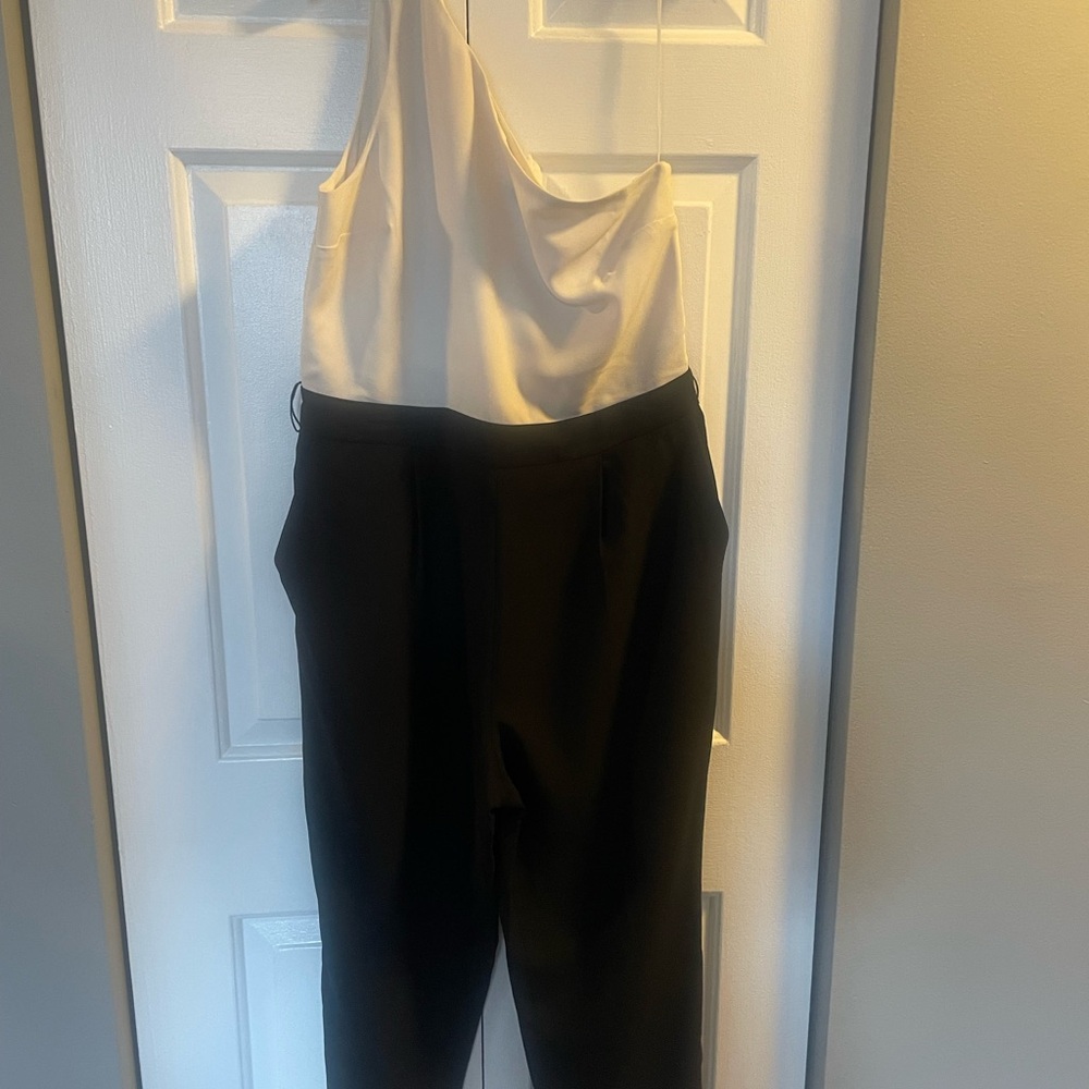 Banana Republic Two-Tone Jumpsuit in Black and Cream